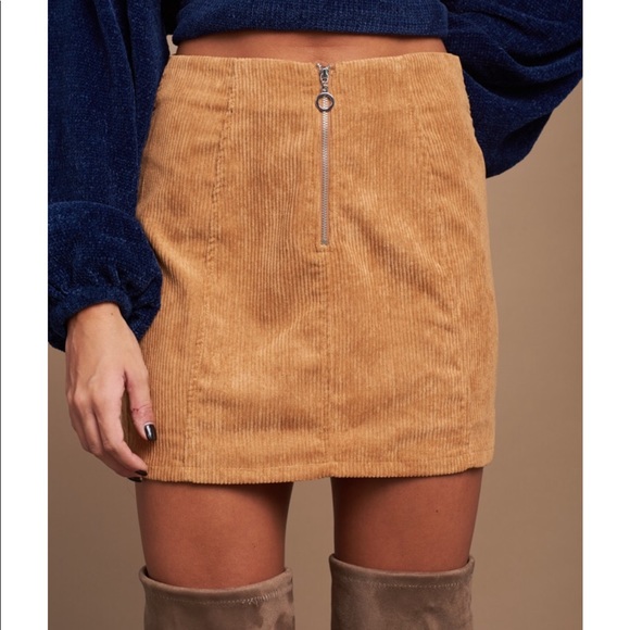vestique Dresses & Skirts - Vestique Calling Dibs Cord Skirt in Color Camel